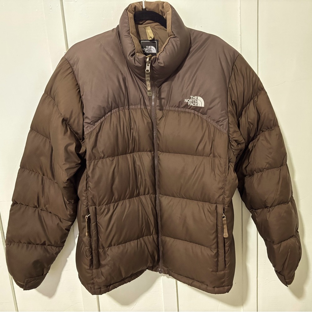 North Face Womens L Brown Vintage Nuptse Puffer Jacket 700 Down Puff Coat